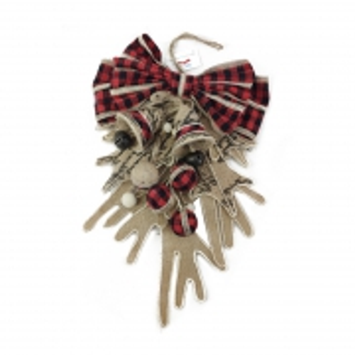 Xmas Vintage Swag Red/Black 52x32cm