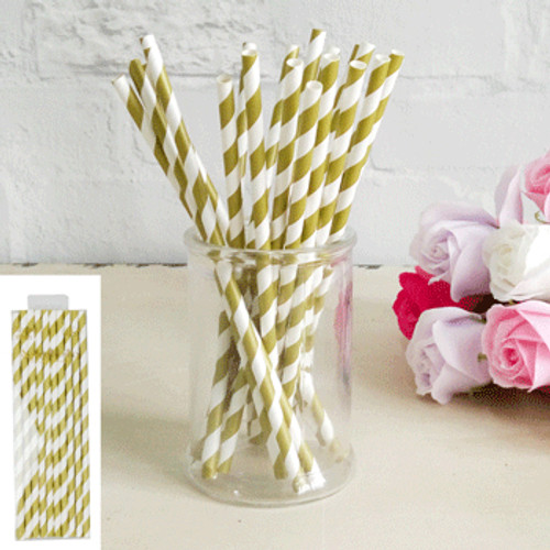 *20pk Gold Paper Straw