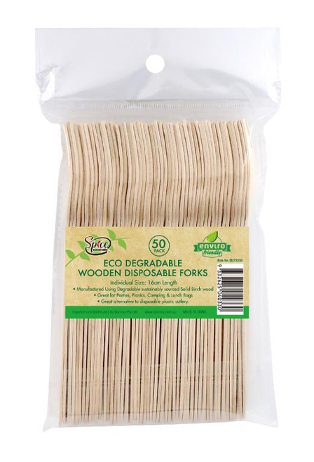 ECO Wooden Cutlery Bulk Catering Pack - Forks -50PK