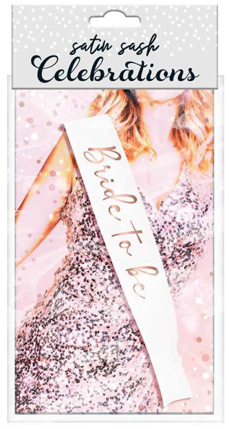 BRIDE TO BE SASH WHITE / ROSE GOLD