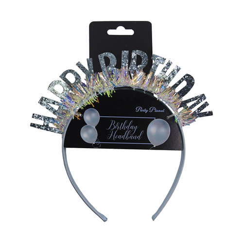 BLUE HAPPY BIRTHDAY HEADBAND