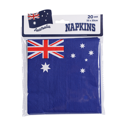 Aussie Flag Napkins Pk20