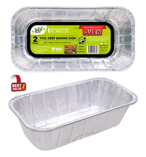 2PK Deep Series Foil Baking Trays- 315MM x 165MM x 80MM
