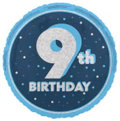 18" PKG GLTZ BLU#9 PRSM FL BLN