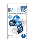 6 12" ASST GLTZ BLUE HB  PRL BLN