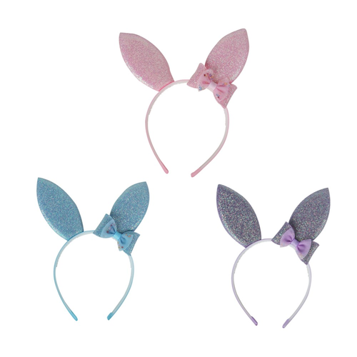 3A BUNNY EAR HEADBAND LAVENDER, BLUE, PINK