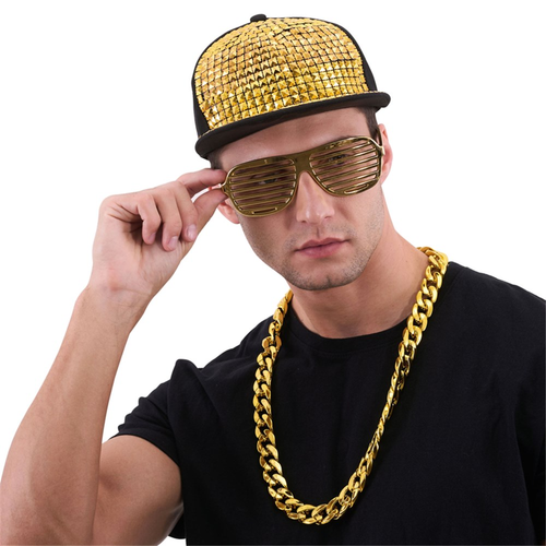 3PC HIP HOP ACCESSORIES-CAP, GLASSES, RING, NECKLACE