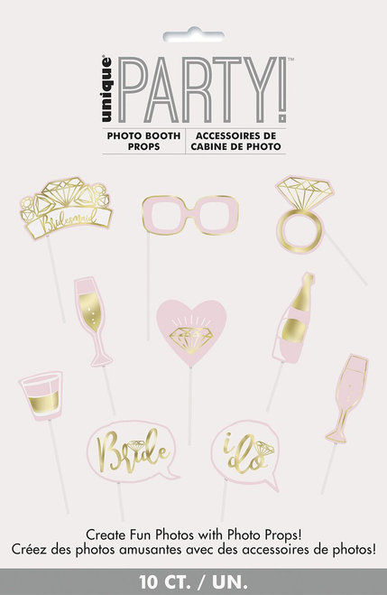 10 FOIL PHOTO PROPS - BRIDE TO BE