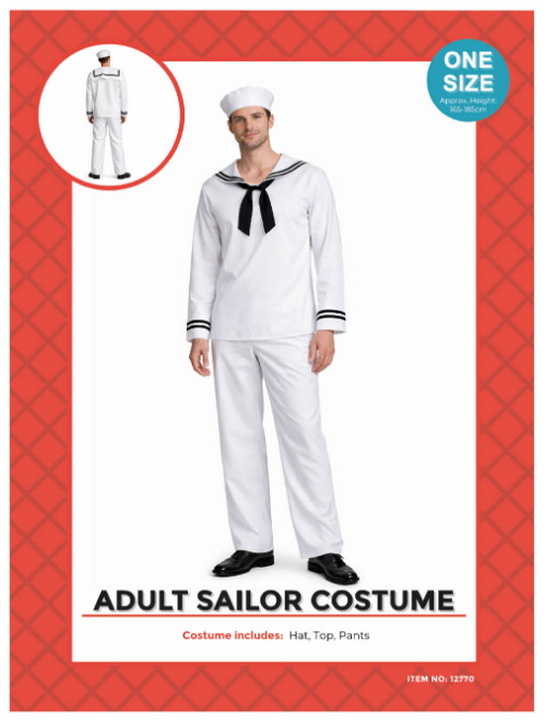 Adult White Sailor Costume 