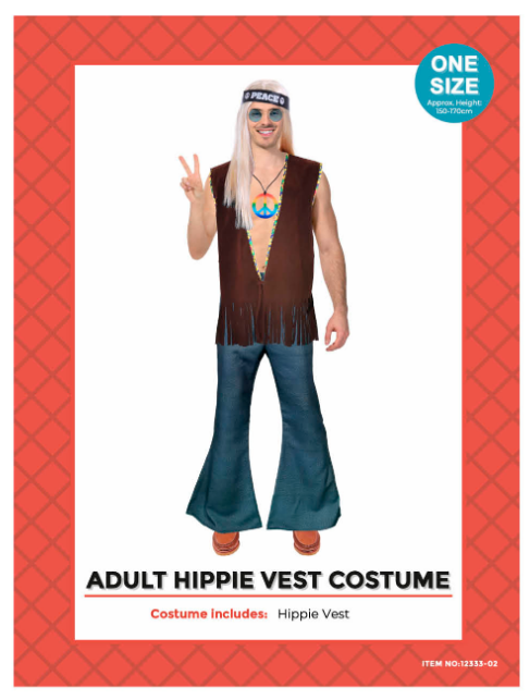 Adult Hippie Brown Vest mens