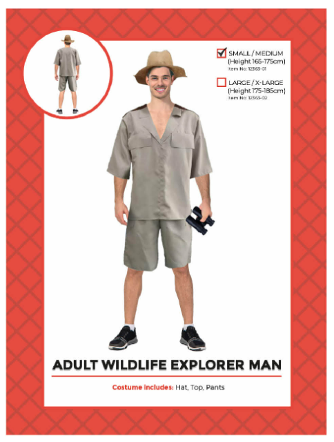 Adult Wildlife Explorer Man Costume (S/M) 