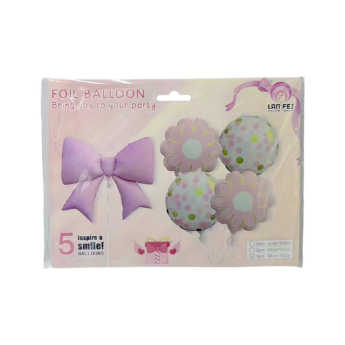 Pink Ribbon Foil Balloon Set