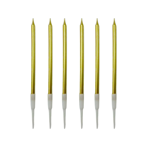 Metallic Gold Candles - 6 Pack