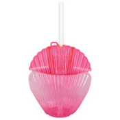 PNK TRNSLCNT SHELL CUP W STRW