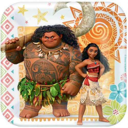 Moana 7in/17cm Square Plates 8pk