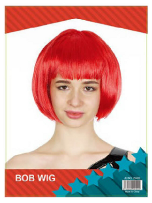 Lady Bob Wig with Fringe Red