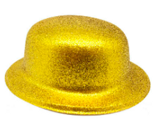 Glitter Bowler Hat (Gold)