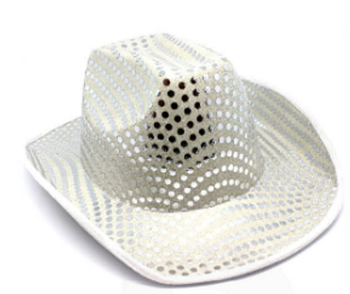 Sequin Cowboy Hat (White)