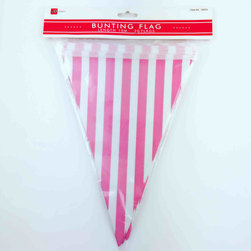 Bunting Flag (20pcs) (Stripe Pink)