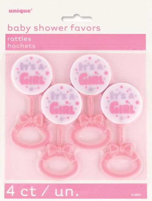 4 IT'S A GIRL RATTLES - PINK