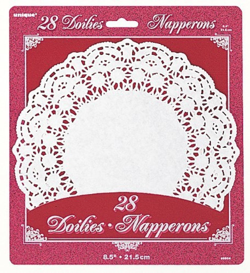 28 8-1/2" WHITE DOILIES