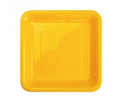 FS Square Snack Plate 7" Yellow 20pk