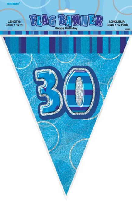 GLITZ BLUE FLAG BANNER - 30