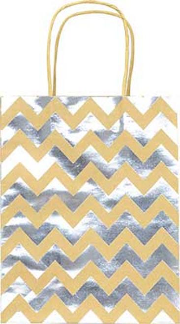 BAG SMALL CHEVRON FOIL KRAFT E2767