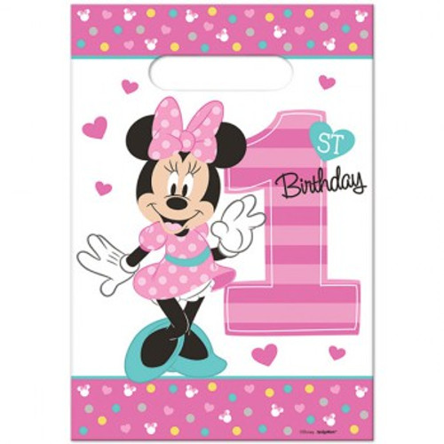 Minnie 1st Birthday Loot Bags Fun To Be One 8pk