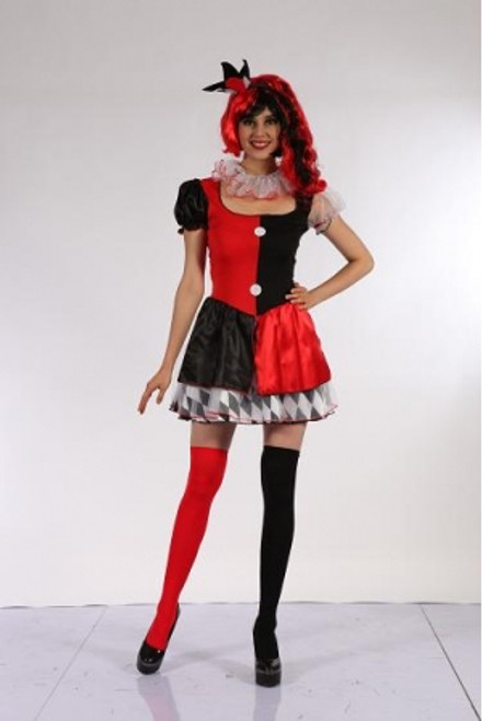 HARLEQUIN DRESS WIG HEADPIECE, COLLAR IN PVC BAG HARLEQUIN DRESS WIG HEADPIECE, COLLAR IN PVC BAG