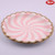 *12pk 23cm Luxe Pink Fan Stripe Paper Plate