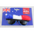 Aussie Blue/ White Red Trimmmed Glasses