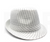 Trilby Hat with Stripe Design (White)