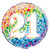 RAINBOW STARS "21" 45CM (18") FOIL BALLOON