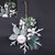 WHITE SNOWFLAKE W/BERRIES HANGING DECORATION 20CM