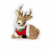 FIBRE REINDEER IN RED 13X26X27CM SITTING