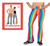 Adult Rainbow Stripe Flare Pants (L/XL)