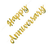 HAPPY ANNIVERSARY CHAMPAGNE GOLD SCRIPT JOINTED BANNER - 1.82m
