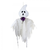 LIGHT UP HANGING WHITE GHOST  , 90CMX70CM X3CM LIGHT UP HANGING WHITE GHOST  , 90CMX70CM X3CM