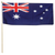 Australian Flag With Wooden Pole 60cm x 30cm Pole Size: 1cm x 76cm