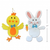 EASTER FELT 3D JOINTED HANGER BUNNY/CHICK 2ASST