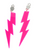 80S Lightning Earrings clip on (Hot Pink)