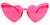 Party Glasses (perspex Heart) (Hot Pink)