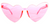 Party Glasses (perspex Heart) (Light Pink)