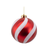 12CM RED & WHITE CANDY SWIRL BAUBLE IN PDQ