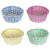4A 20CM ROUND WHITE WASHED BASKET YELLOW, BLUE, PINK, GREEN