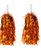 2PK METALLIC POM POM-ORANGE