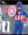 BOY CAPTAIN AMERICA-INCLUDING JUMPSUIT, HOOD, SHIELD, SIZE L 7-8YO, HEIGHT APPROX. 128CM, WAIST APPROX. 56CM