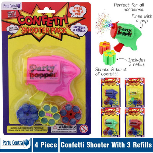 Confetti Shooter With 3 Refills Discount Party World