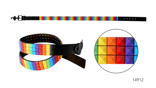 Rainbow Leather Belt